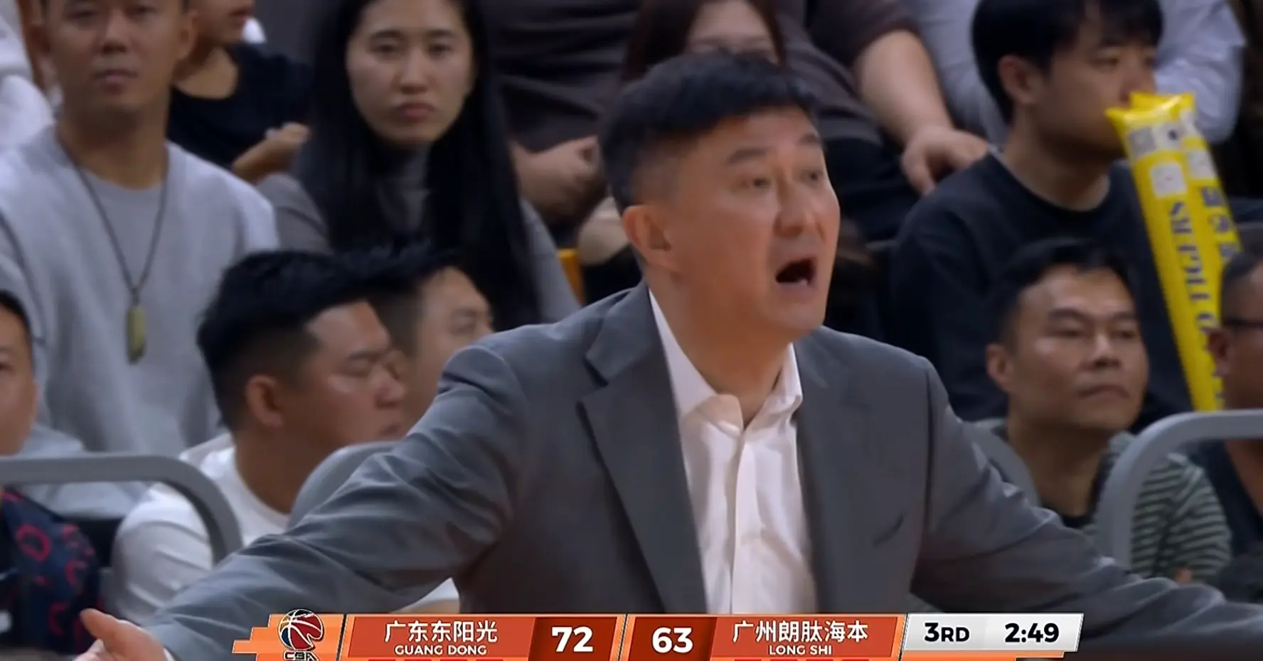 广东3分险胜广州! 徐杰17+9创造记录，萨林杰17+10，徐昕伤退